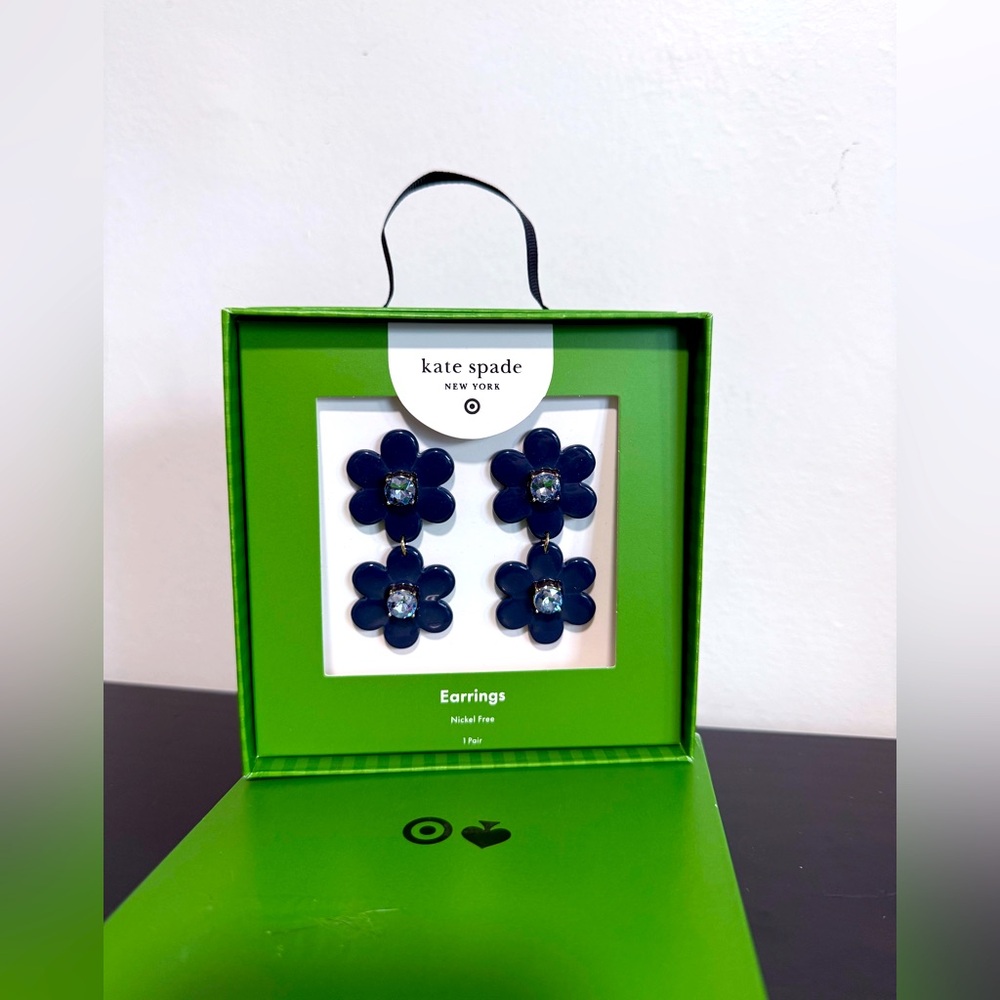 Kate Spade X Target Linear Blue Flower Earrings‎ | NWT